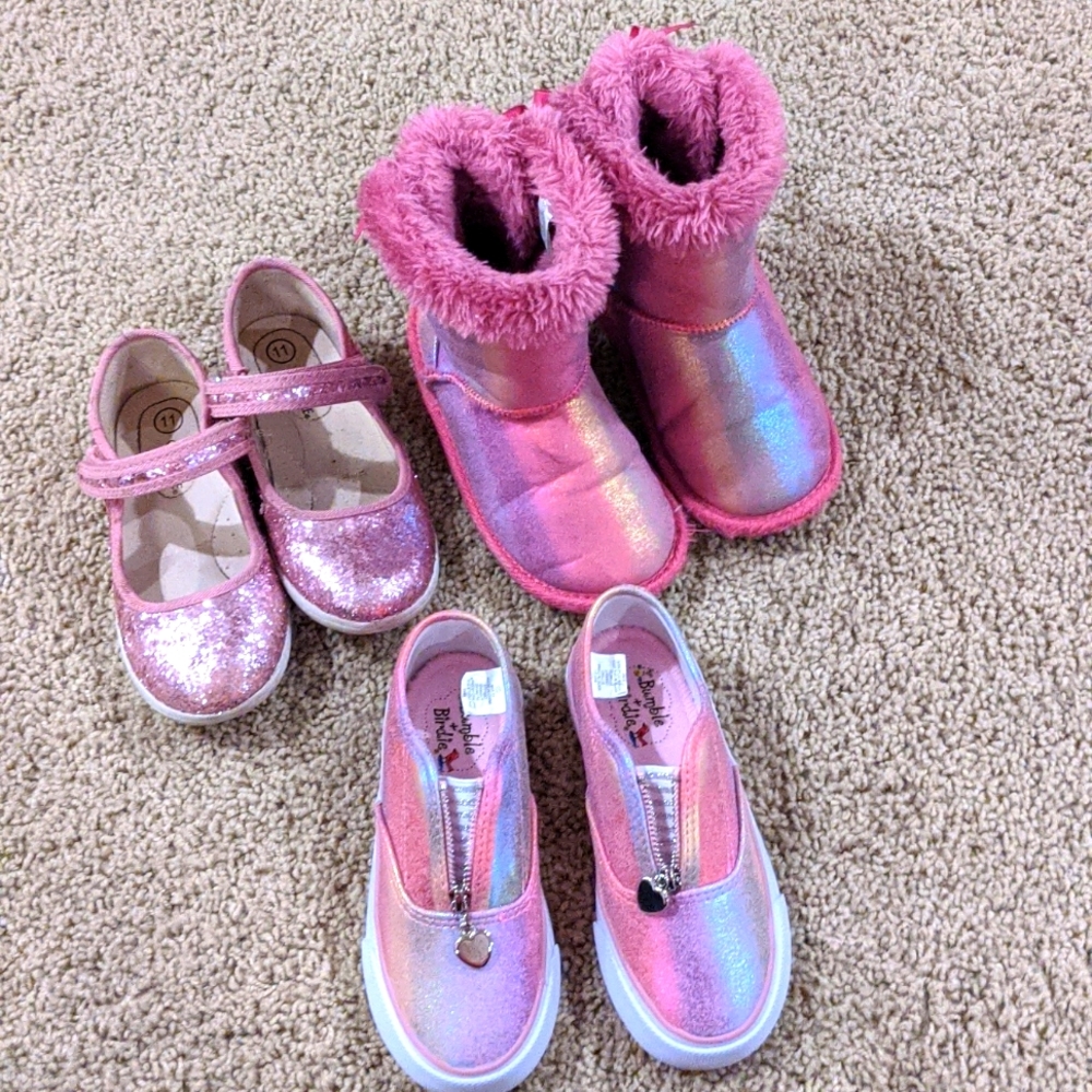 Size 11 girl pink, sparkle shoe bundle/lot